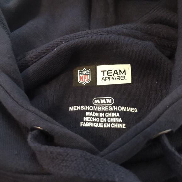 New England Patriots Hooded Sweatshirt NWT Men's Med BLUE... - Picture 5 of 7